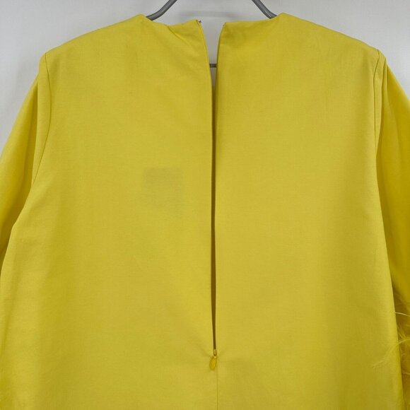 Tuckernuck Women's Citron Feather Jamie Midi Dress sz L Jacquard Yellow NWB - Picture 4 of 6